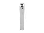 A silver nail clipper with a straight, rectangular handle.