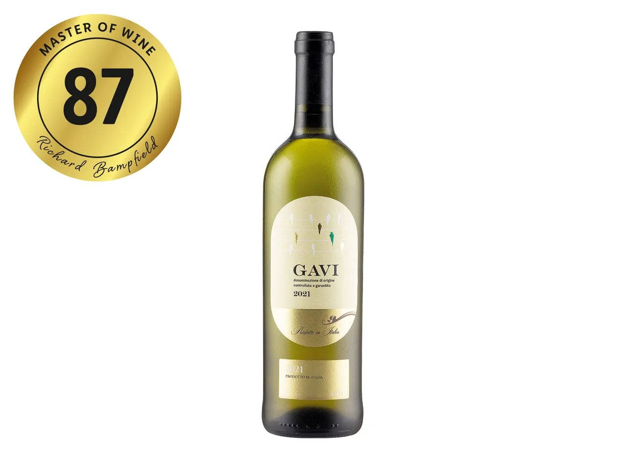 Gavi 2021 bottle, rated 87 by Richard Bamfield.