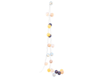 String lights with colorful paper lanterns.