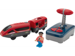 Lupilu Premium Remote Control Train/Tram set with a red train, remote, and figure.
