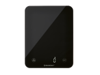 Cântar de bucătărie digital negru cu afișaj și butoane tactile