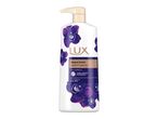 Μπουκάλι αφρόλουτρου Lux Magical Orchid με αντλία, με μωβ ορχιδέες και κείμενο.