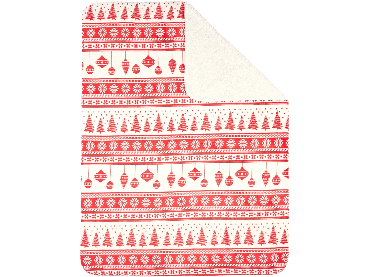 LIVARNO home antklodė su raudonu ir baltu kalėdiniu raštu