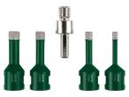 OWM gyémánt fúrófej készlet csempékhez, adapterrel, 6-12 mm-es méretben.