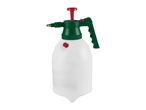 White and green pressure sprayer with a red pump handle and nozzle