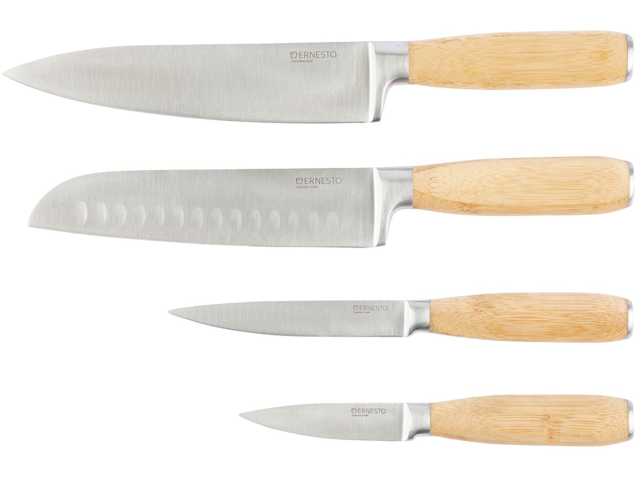 Go to full screen view: Knife with Bamboo or Steel Handle - Image 1