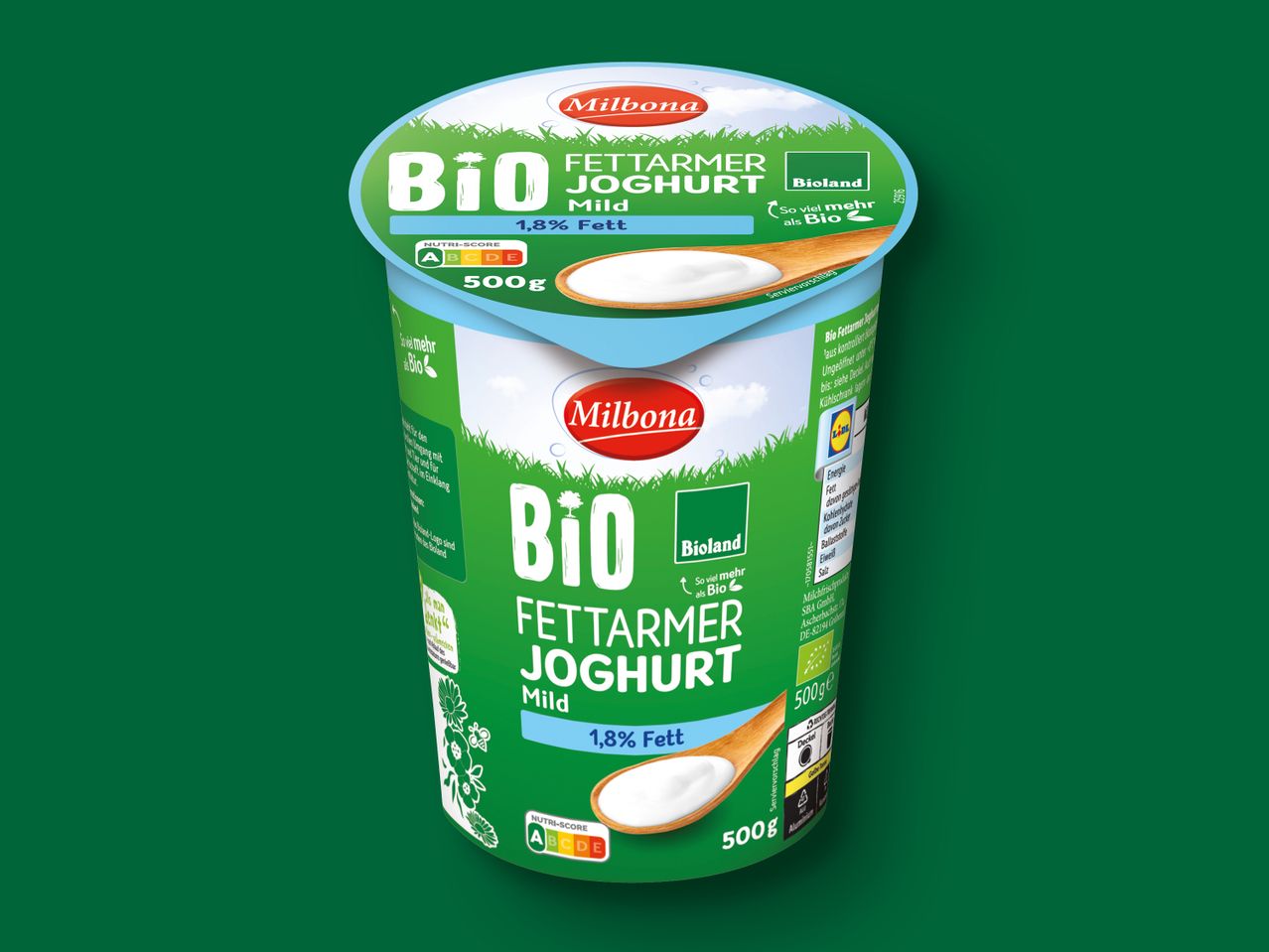 Milbona Bioland Bio-Joghurt, fettarm.