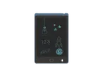 A dark-grey LCD writing tablet displays simple drawings and text.
