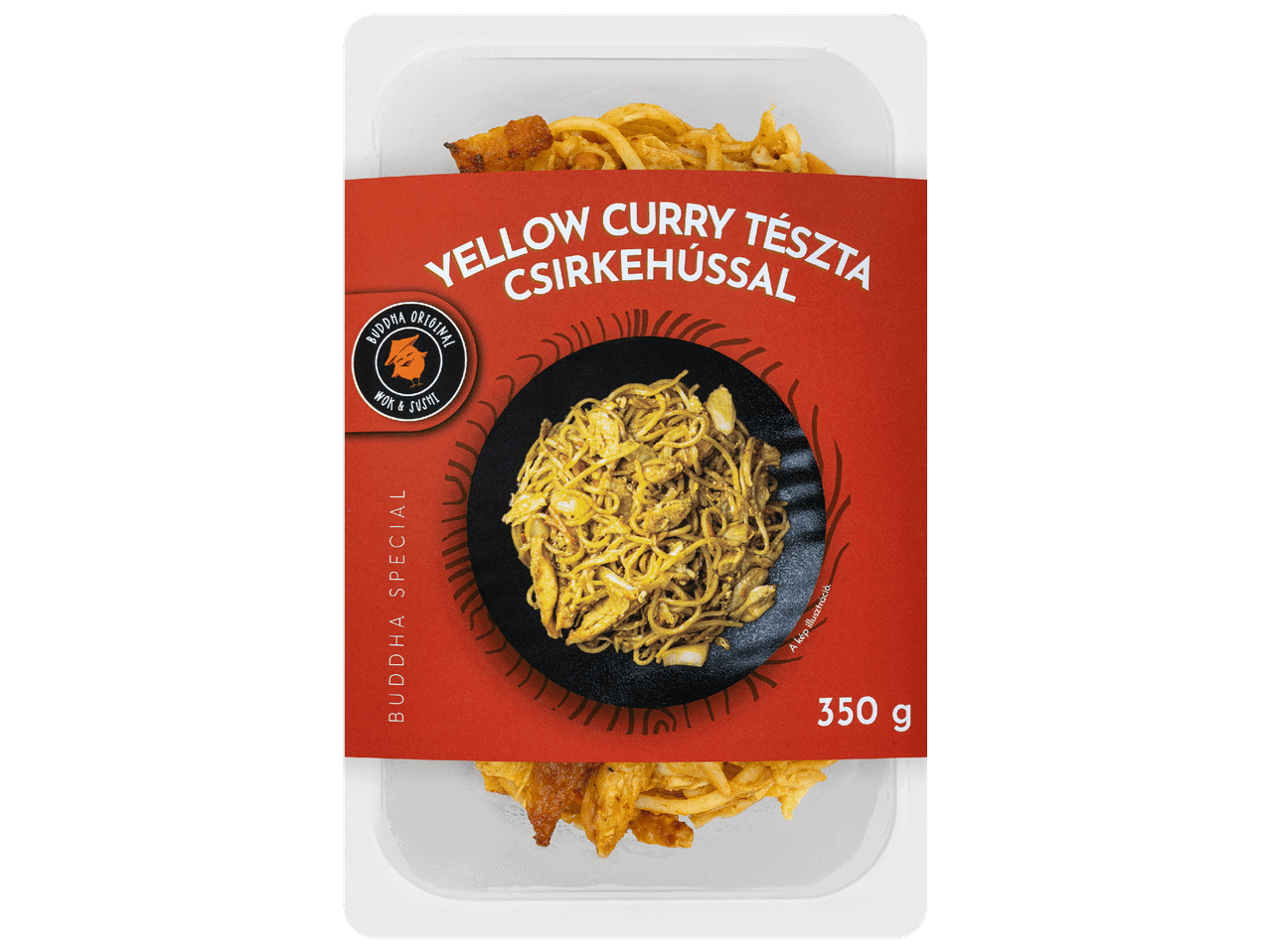 Sárga curry tészta csirkehússal, 350 g-os kiszerelésben.