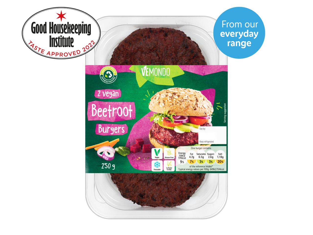 Go to full screen view: Vemondo Beetroot Burgers - Image 1