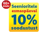 60+ klubi: 10% soodustust esmaspäeviti