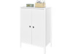 LIVARNO home valge laste riidekapp kahe ukse ja kaunistustega peal.