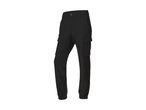 Black cargo pants with elasticated cuffs