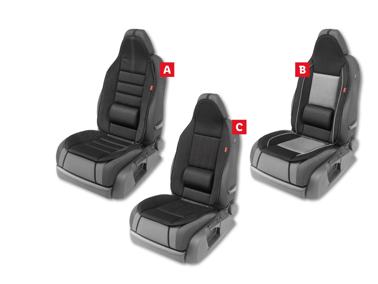 Kolm autoistet erinevate katetega: A, B ja C.