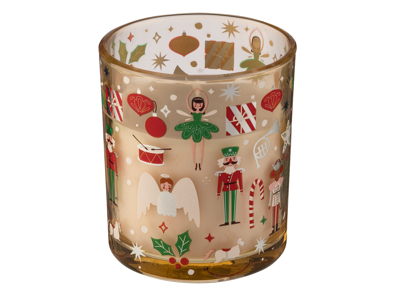 Kvapi žvakė su kalėdiniais motyvais, įskaitant spragtuką, baleriną ir angelą.