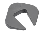 A gray Safety 1st U-shaped door stopper.