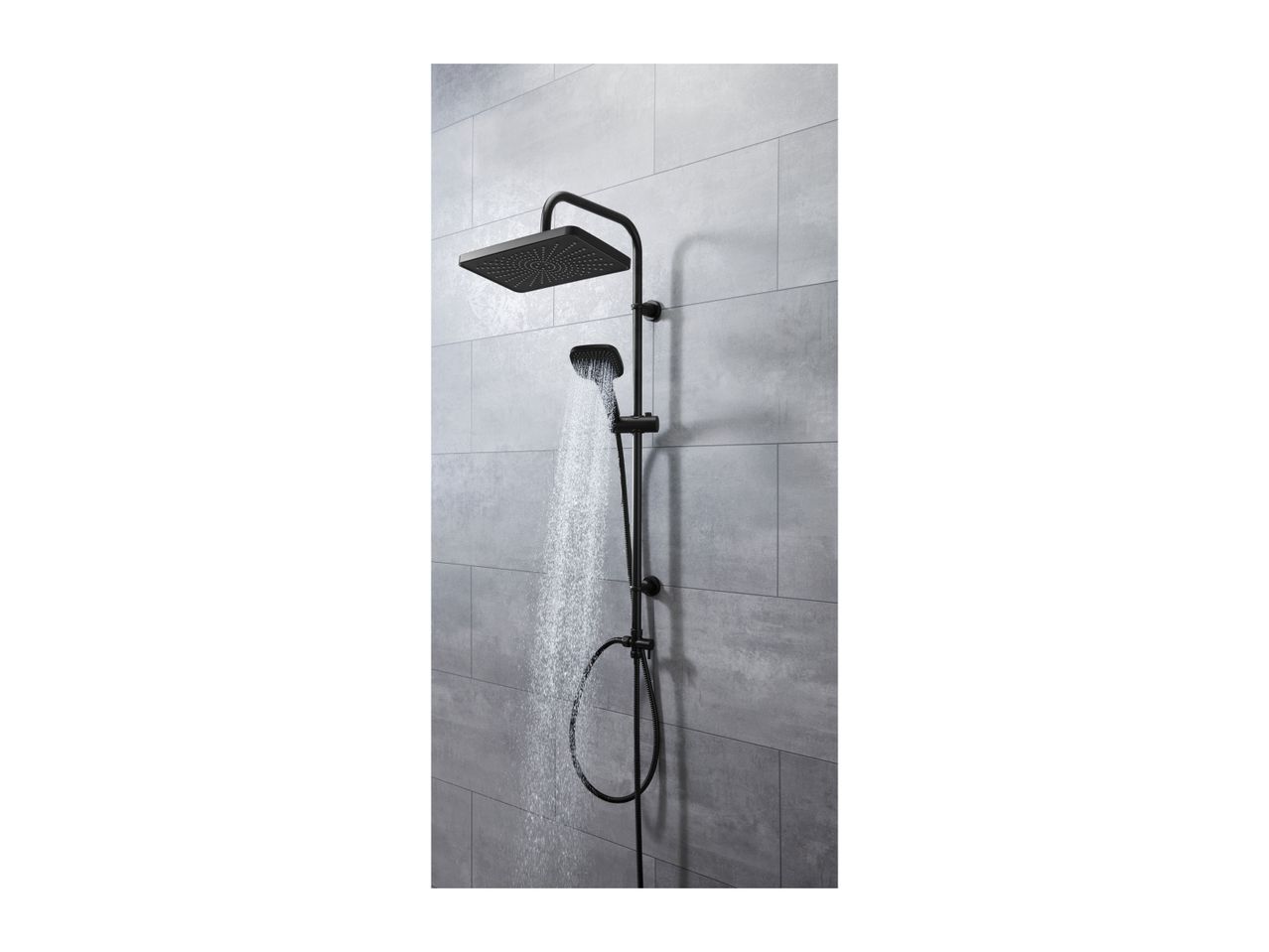Go to full screen view: Livarno Home XXL Shower Riser Set - Black - Image 5