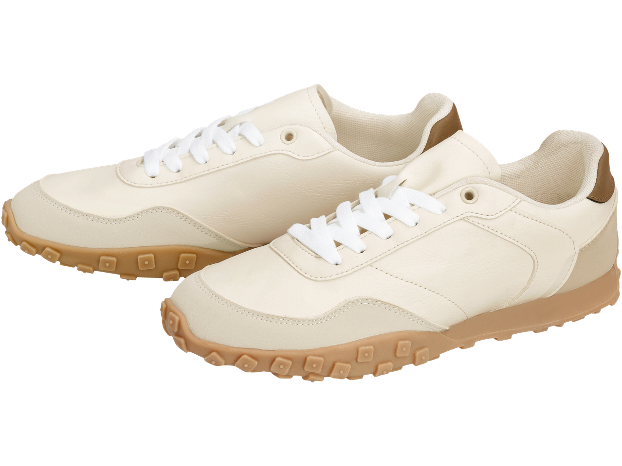 Esmara krem patike sa braon detaljima i gumenim đonom.