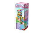 Colorful wooden tower game with Gabby's Dollhouse theme, suitable for ages 3+.