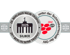 Siegel 29. Berliner Wein Trophy 2025, Silber, unter der Schirmherrschaft der OIV.