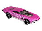Hot Wheels pink custom muscle car toy with flame decals.