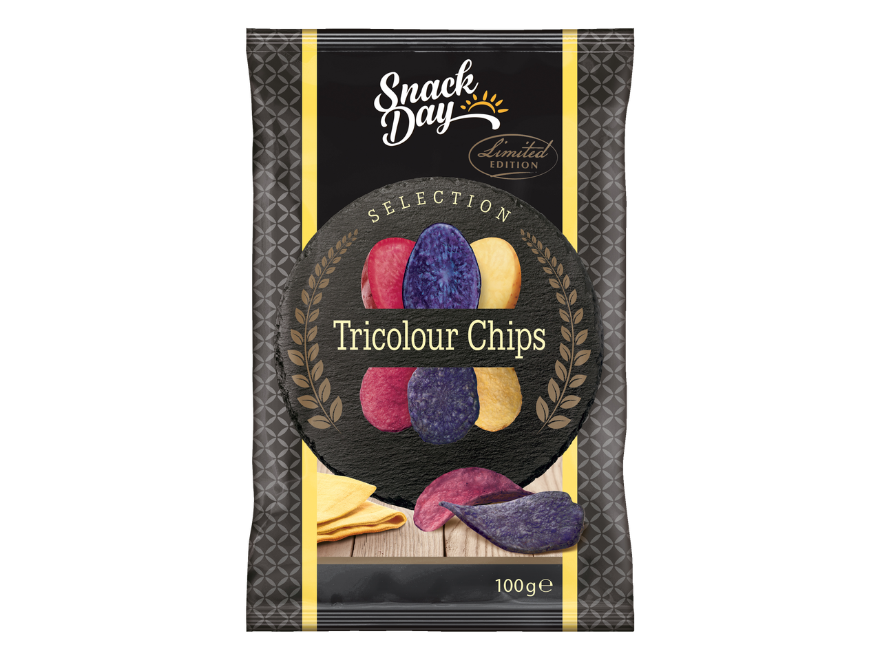 Snack Day kolmevärvilised krõpsud, piiratud väljaanne, 100g