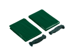 Two green tarps and two ropes.