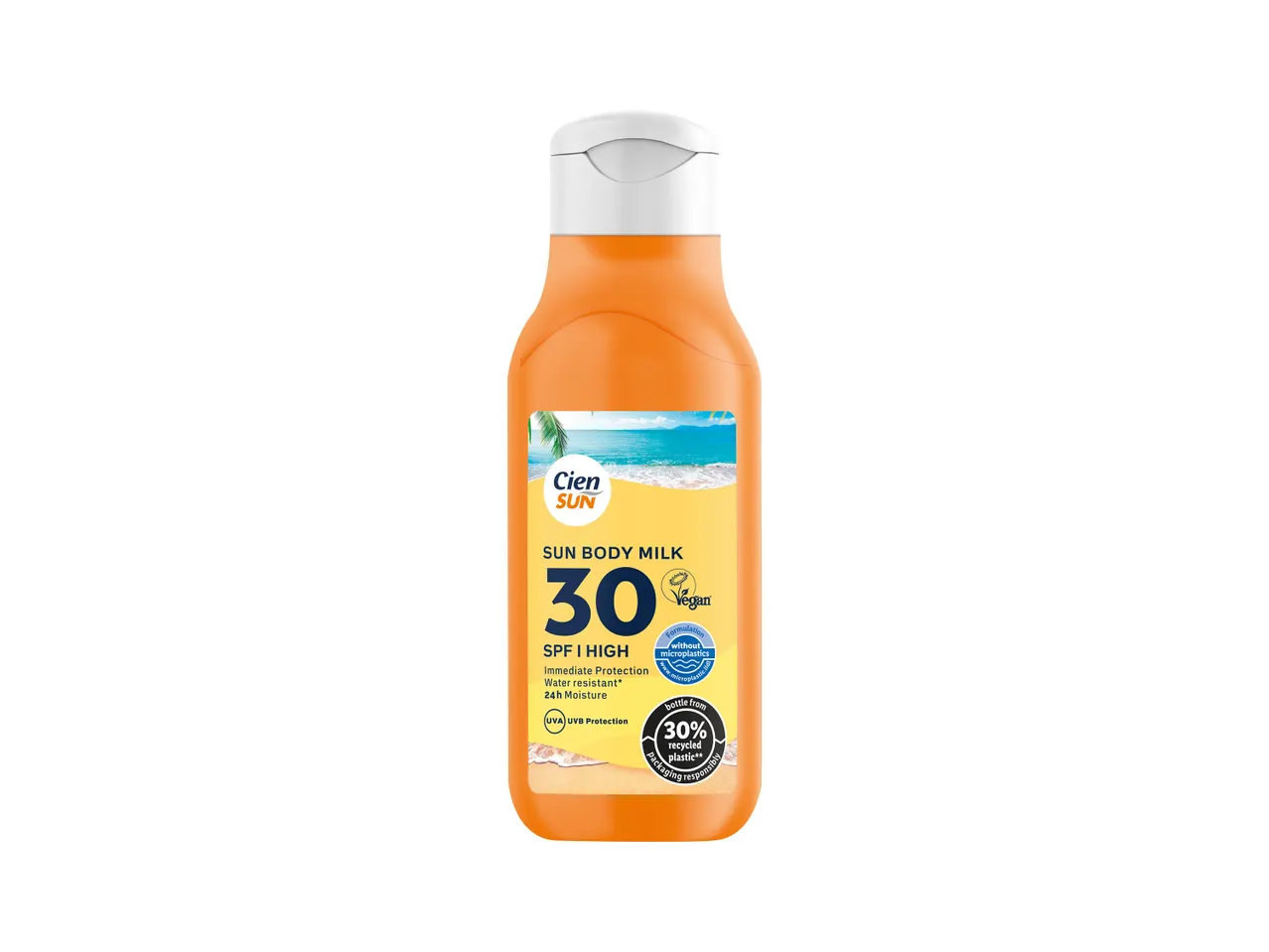 Lapte solar Cien Sun SPF 30, protecție înaltă.