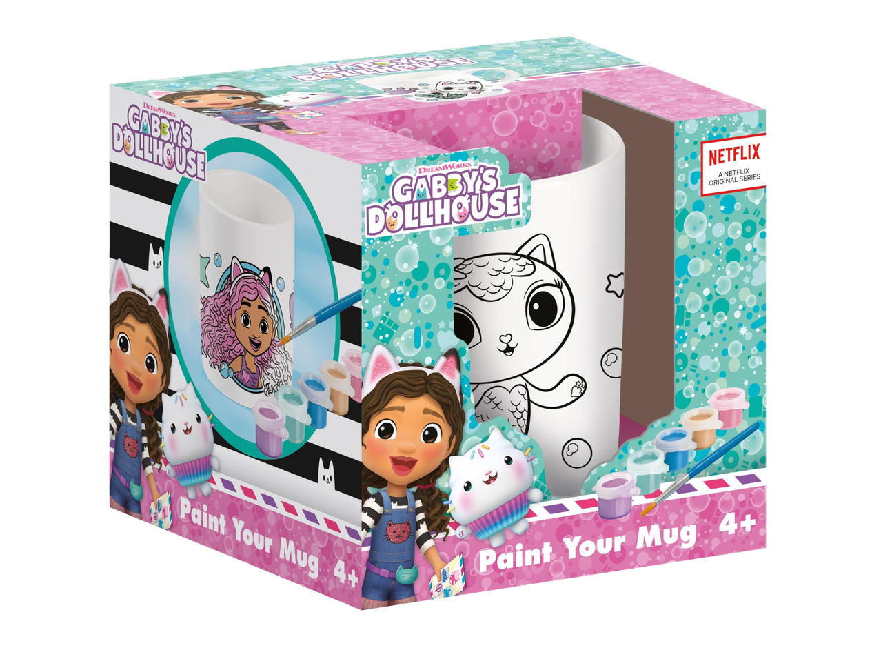 Gabby's Dollhouse krūzes krāsošanas komplekts ar tēliem un krāsām, 4+