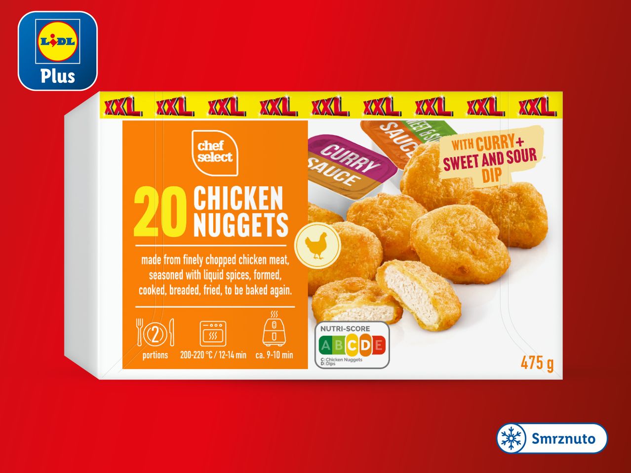 Lidl Plus Chef Select XXL pileća kolutića s umacima.