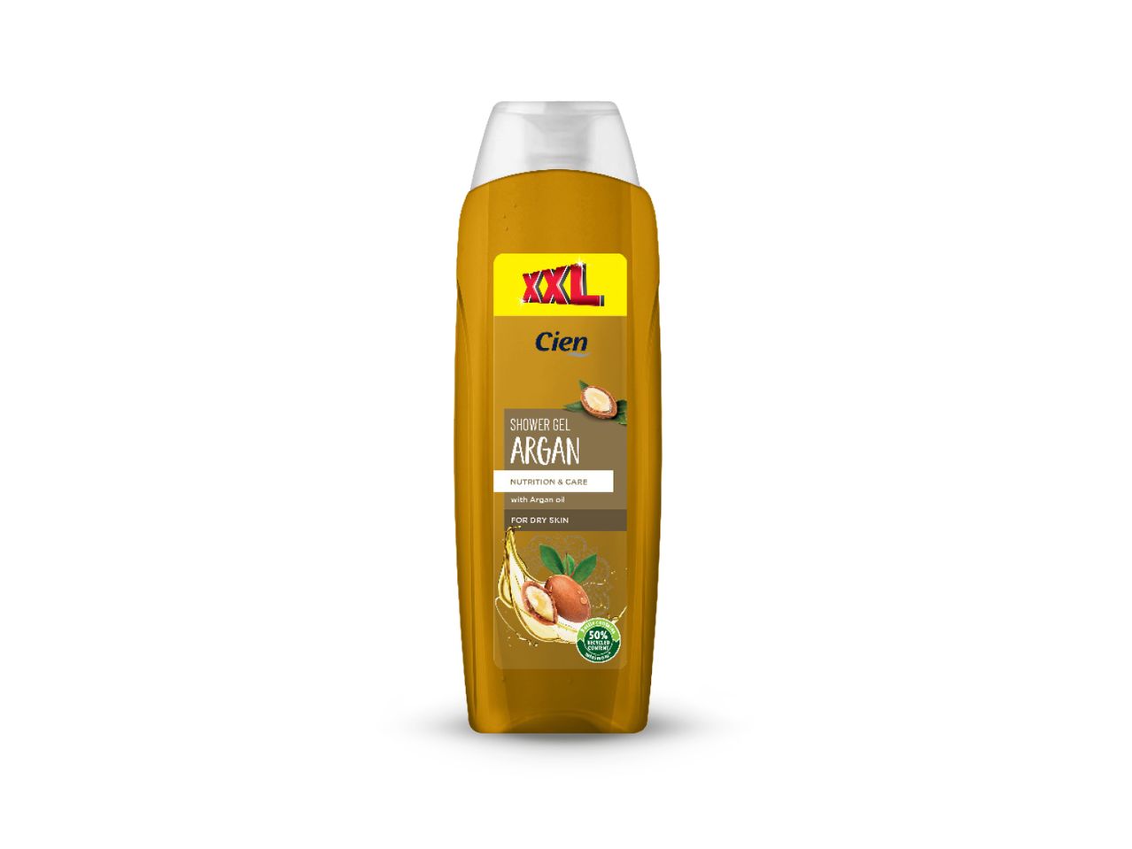 Tuš gel Cien Argan XXL za suhu kožu, obogaćen arganovim uljem.
