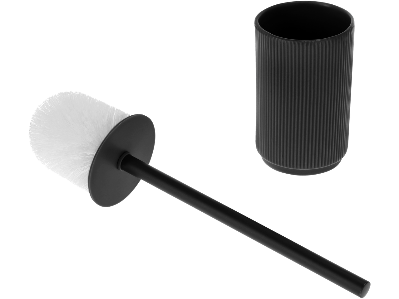 LIVARNO HOME® keraminis tualeto šepetys su juodu laikikliu