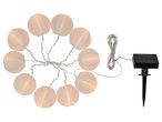 Ghirlanda di luci solari a LED con sfere di colore ambra.