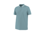 T-shirt polo ESMARA MEN azul-claro com gola e mangas listradas.