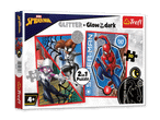 Marvel Spider-Man 2-in-1 Puzzle mit 48 und 30 Teilen, Glitter und Glow-in-the-Dark.