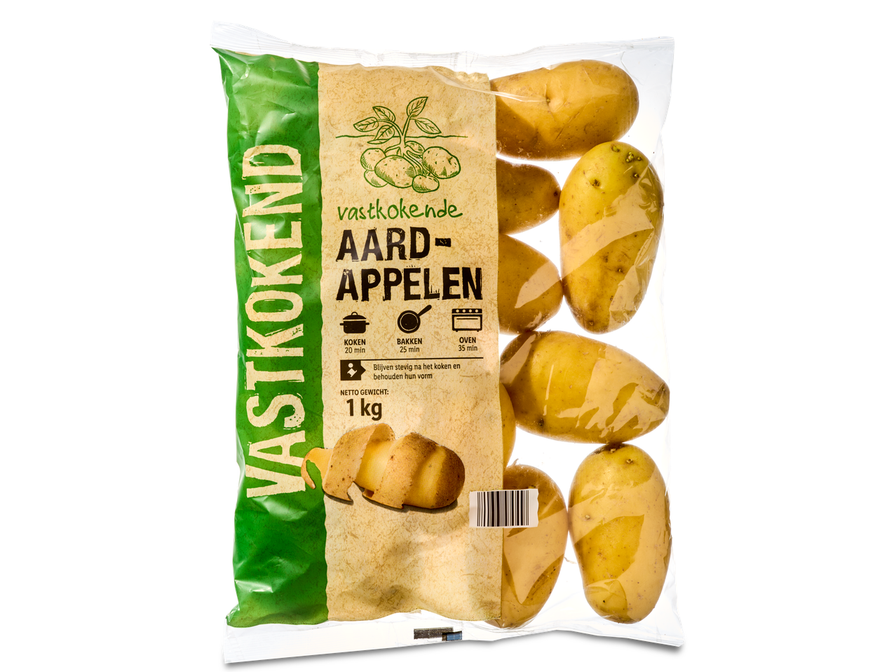 1 kg vastkokende aardappelen in zak.
