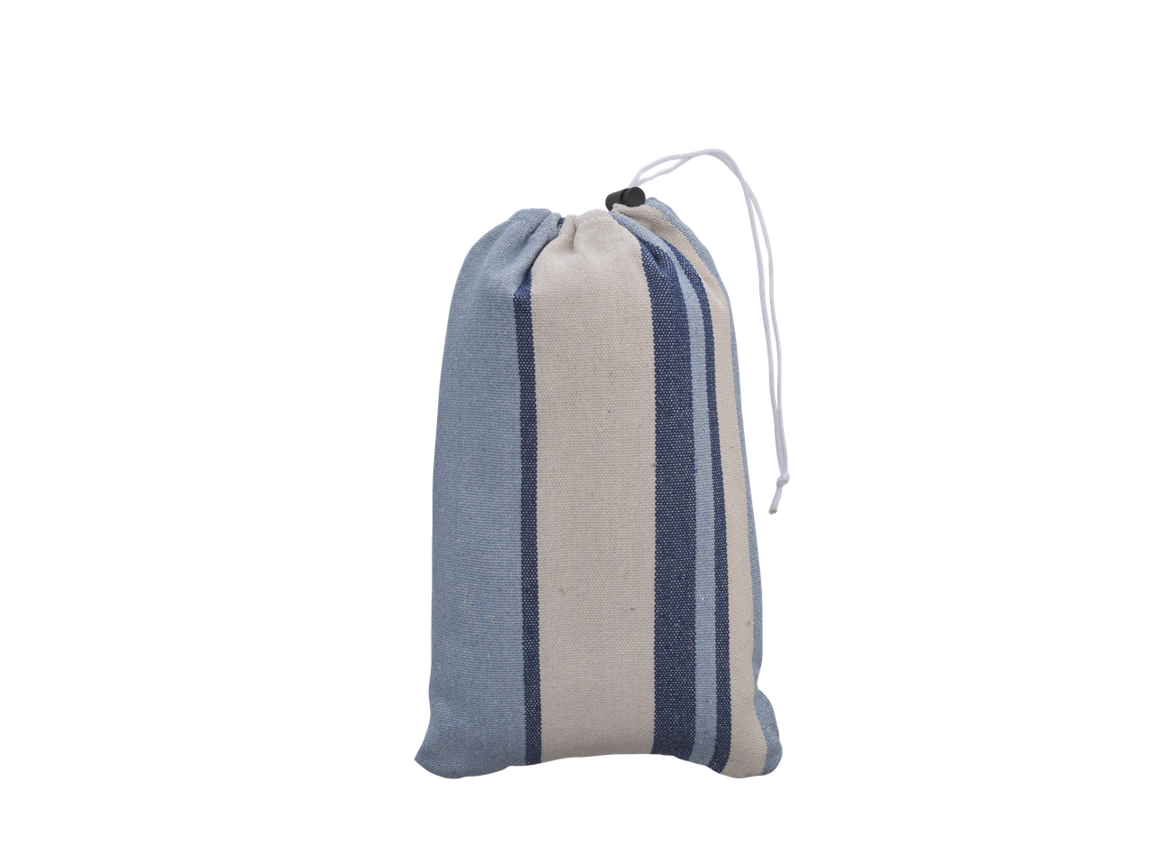 Sac din țesătură dungată albastru și bej cu șnur, pentru CRIVIT Viseća ležaljka