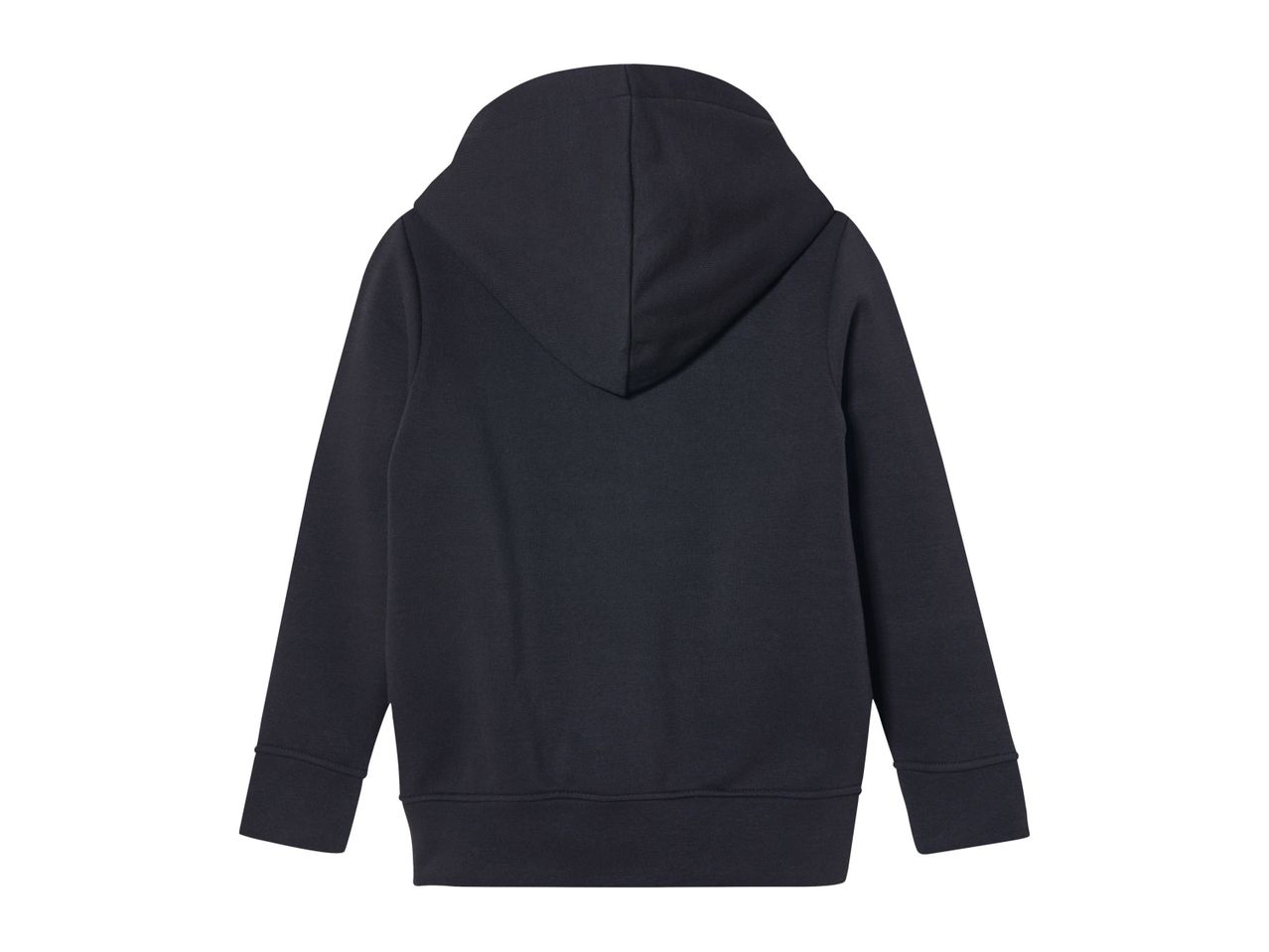 Kids' navy blue hooded sweatshirt.