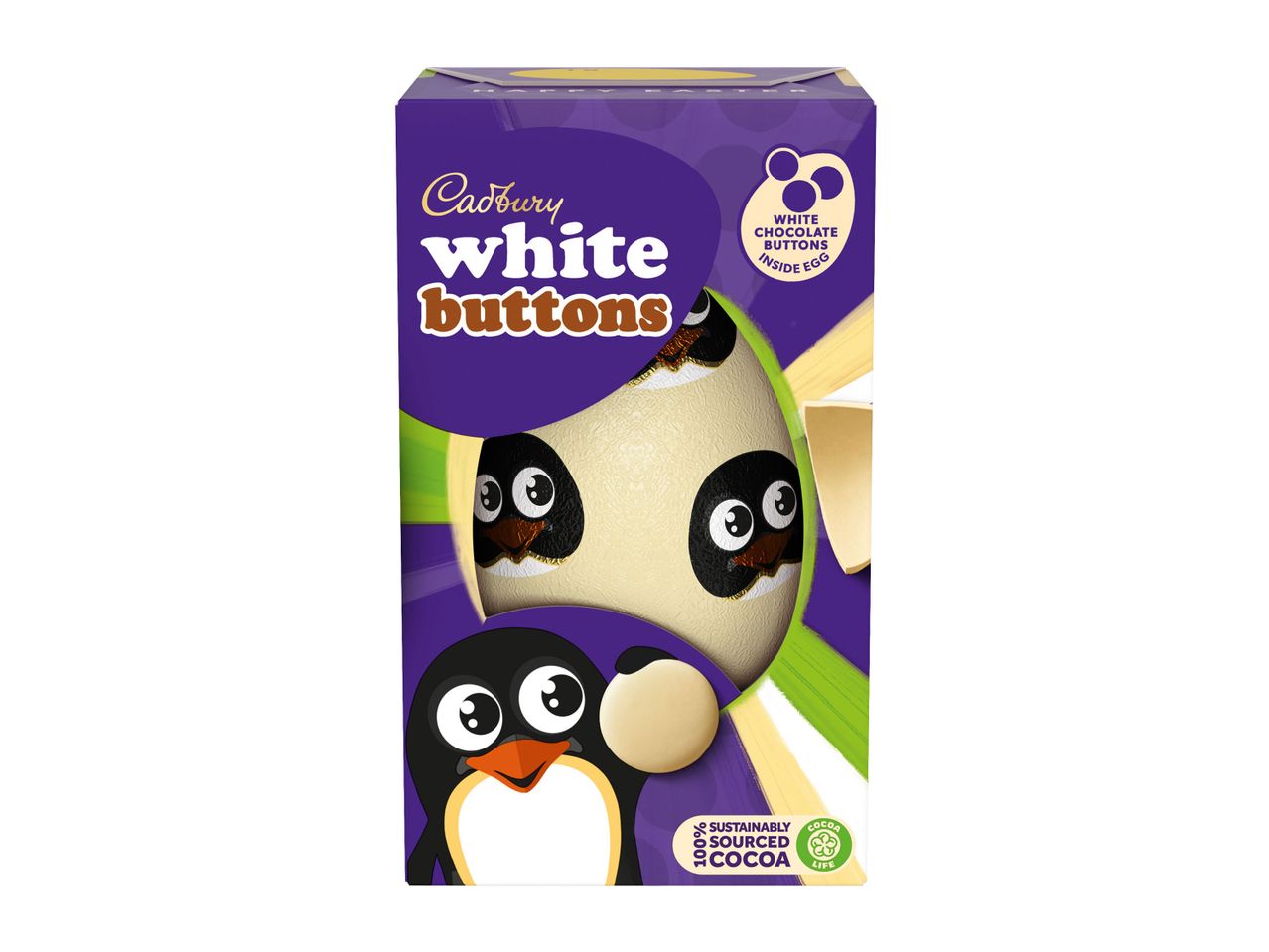 Go to full screen view: Cadbury White Buttons Medium Egg - Image 1