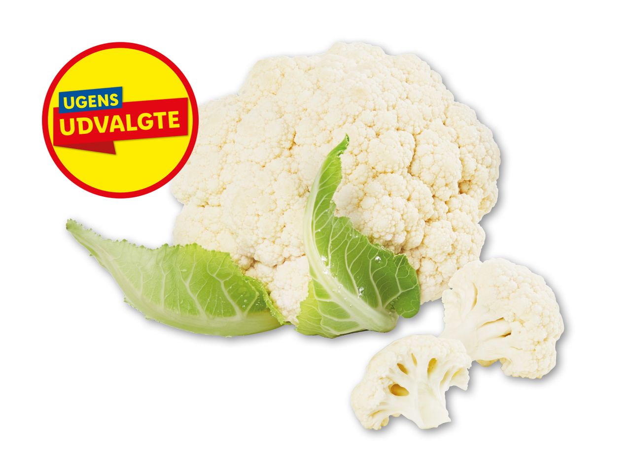 Ugens udvalgte: Frisk blomkål med friske blade.