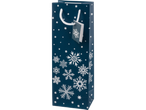 Tamsiai mėlynas Crelando® dovanų maišelis su baltomis snaigėmis ir žvaigždėmis