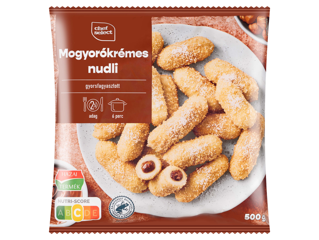 Mogyorókrémes nudli 500 g-os kiszerelésben.