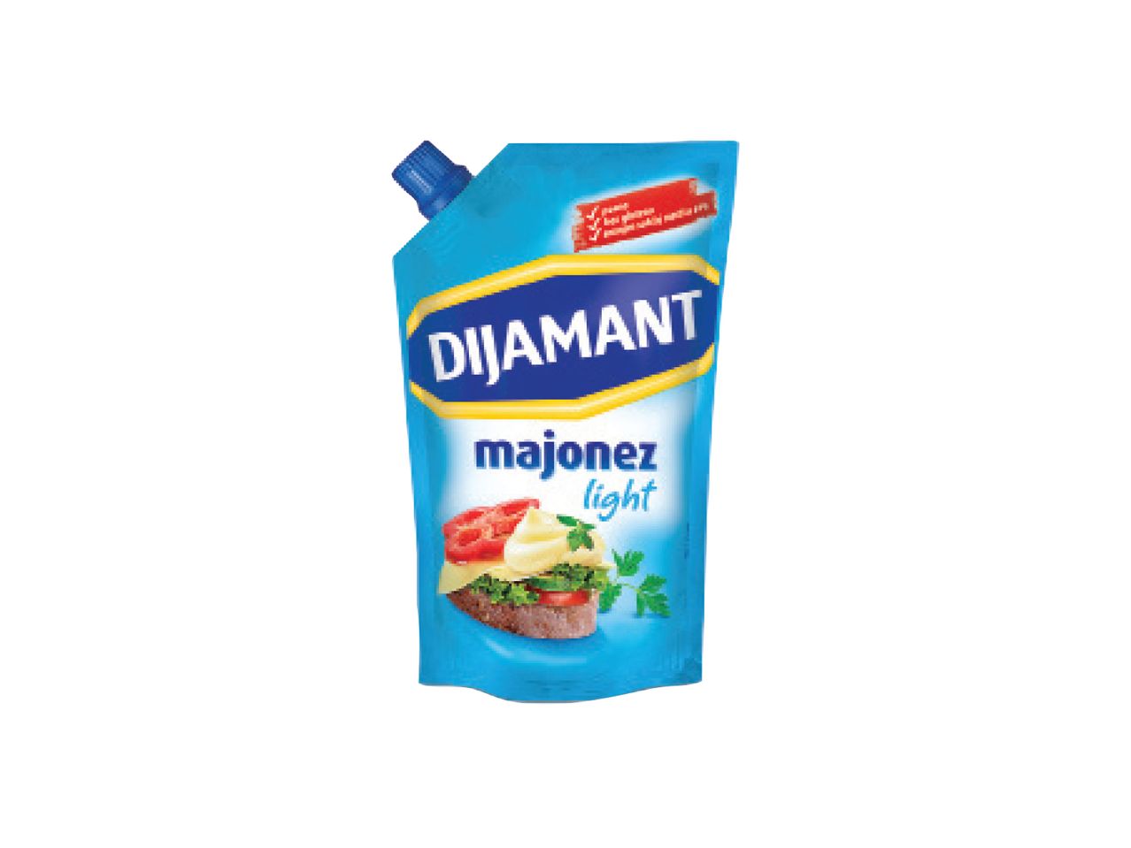 Dijamant light majonez u pakovanju za ceđenje.