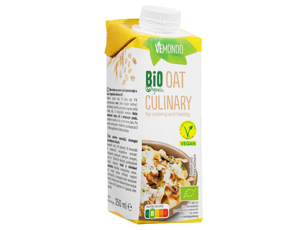 Vemondo Bio Organic zab alapú főzőkrém, 250 ml.