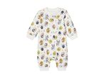 En baby-onesie med Looney Tunes-figurer.