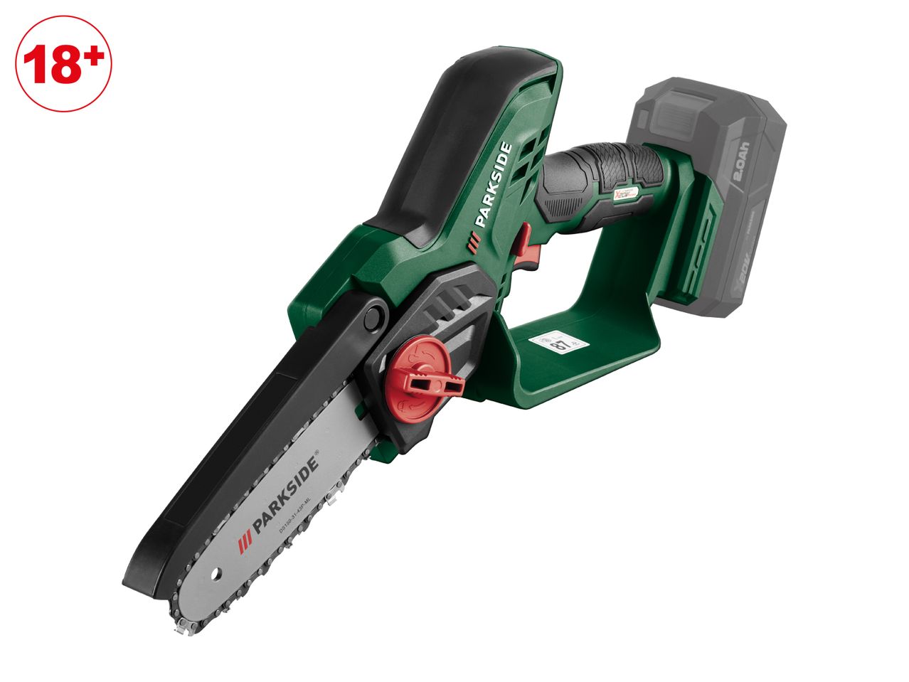 Cordless mini chainsaw with battery and protective guard