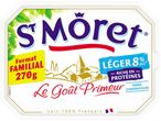 Emballage de fromage frais St Môret, format familial 270g, léger 8% M.G., riche en protéines, sans conservateurs.