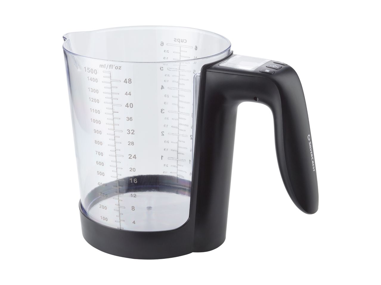 Målekande med digitalvægt og måleenheder i ml/fl'oz og kopper