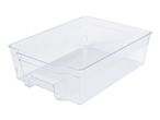 Clear plastic storage container