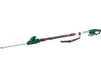 Telescopic hedge trimmer with battery and strap